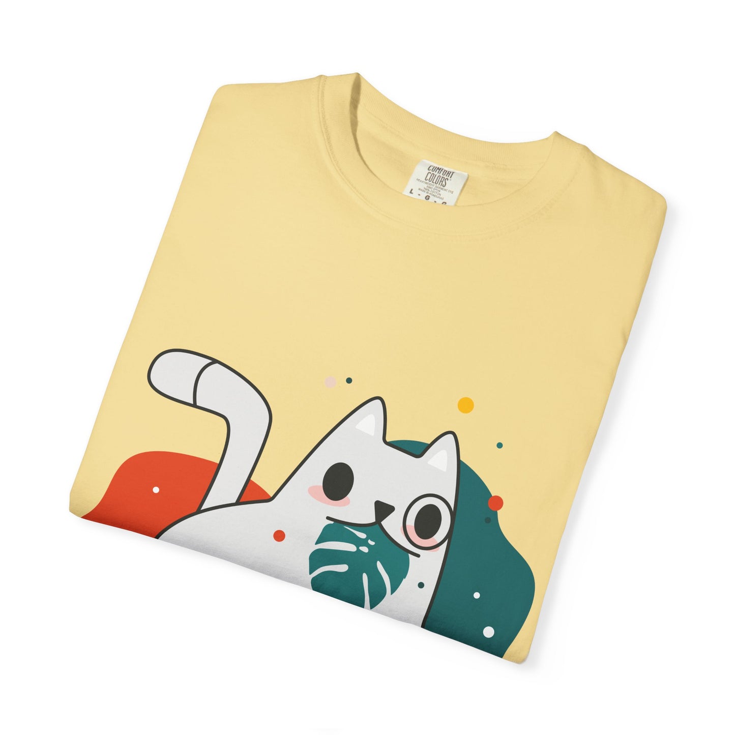 Cute Cat Graphic Tee, Unisex Garment-Dyed T-Shirt, Cat Lover Gift, Casual Wear, Fun Summer Tops, Gifts for Pet Owners