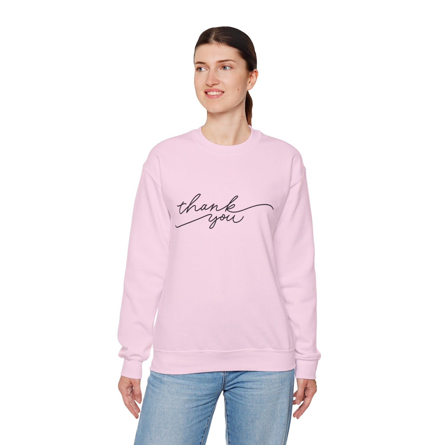 Thank You Unisex Heavy Blend Sweatshirt | Cozy Gift for Friends, Thoughtful Apparel for Any Occasion, Gratitude Sweater, Casual Style