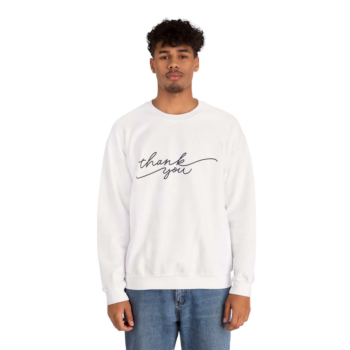 Thank You Unisex Heavy Blend Sweatshirt | Cozy Gift for Friends, Thoughtful Apparel for Any Occasion, Gratitude Sweater, Casual Style