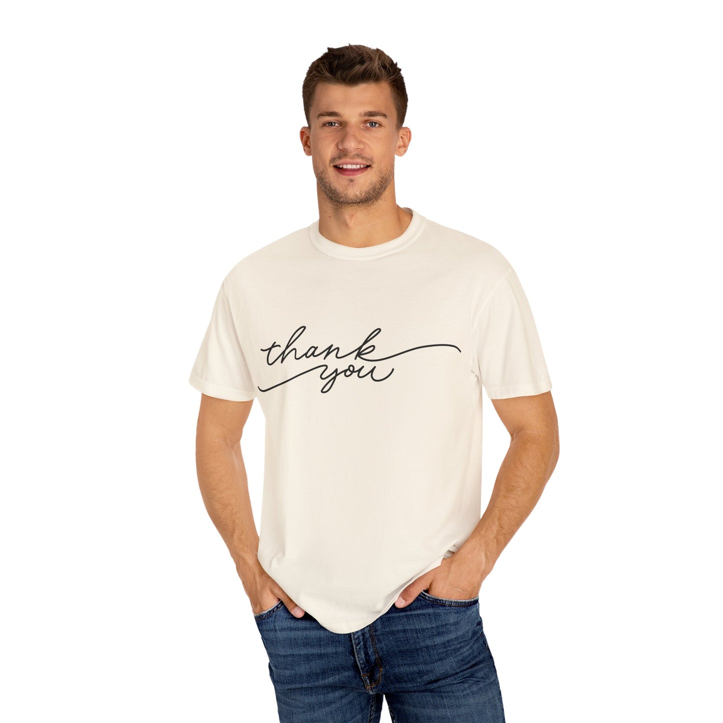 Thank You Unisex Garment-Dyed Tee, Casual Thank You Gift, Appreciation Shirt, Everyday Wear, Thank You Gift Idea