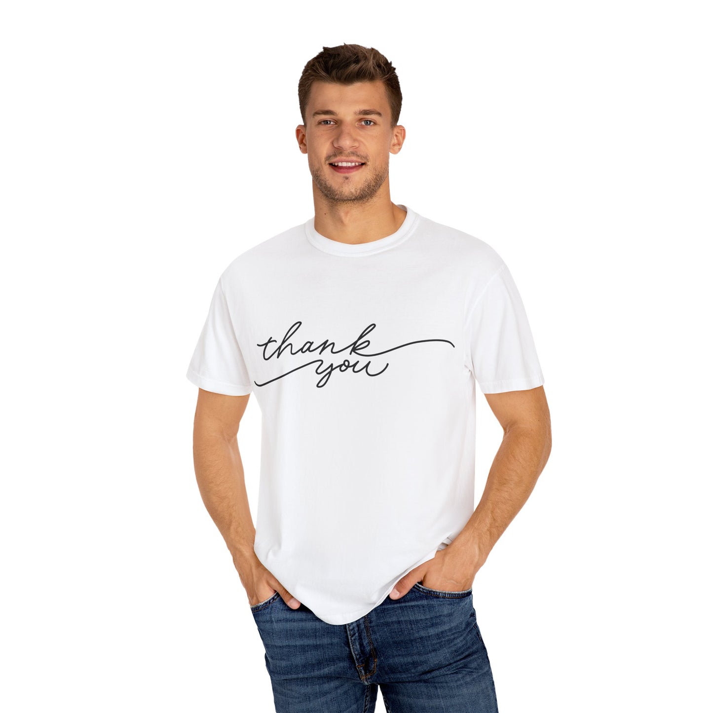 Thank You Unisex Garment-Dyed Tee, Casual Thank You Gift, Appreciation Shirt, Everyday Wear, Thank You Gift Idea