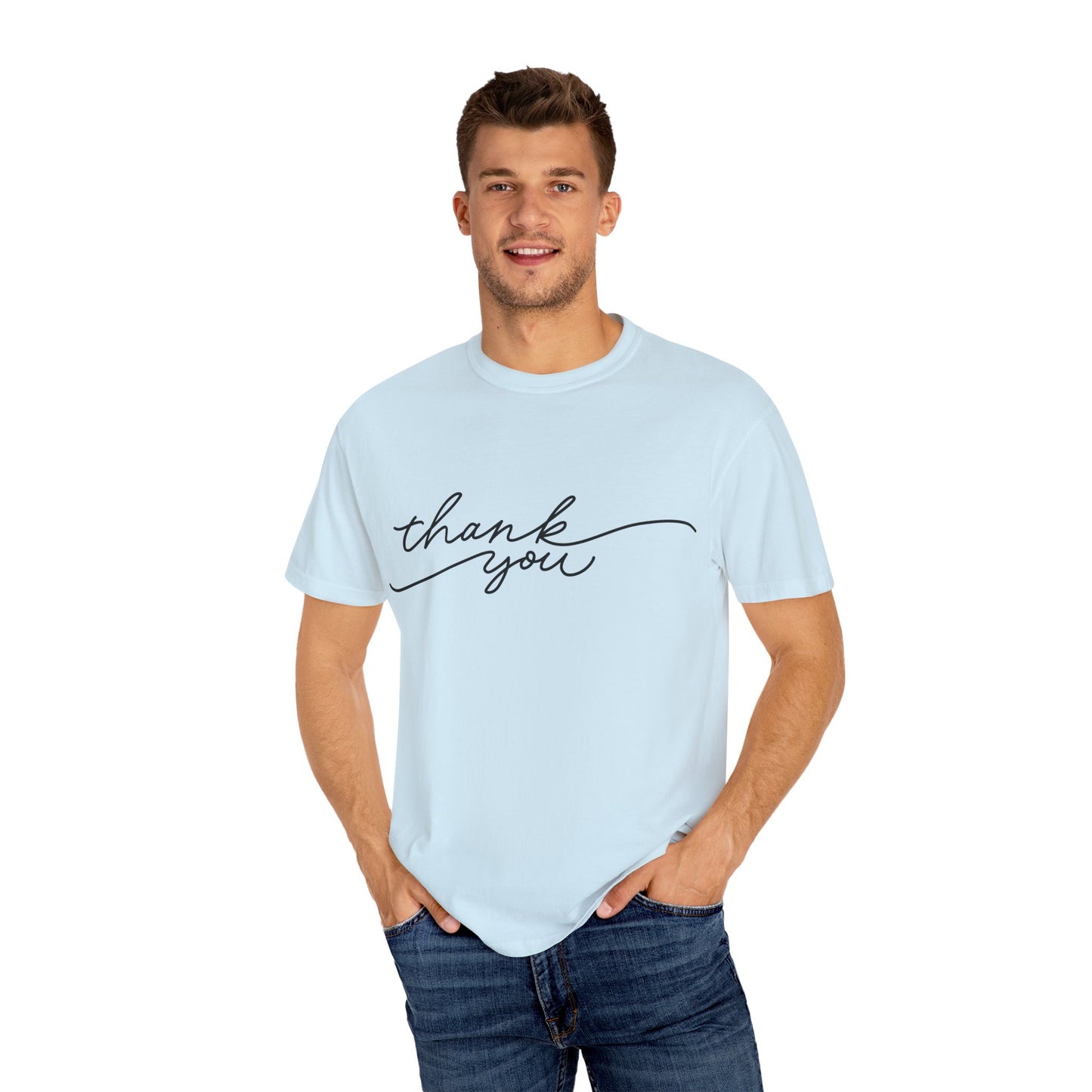 Thank You Unisex Garment-Dyed Tee, Casual Thank You Gift, Appreciation Shirt, Everyday Wear, Thank You Gift Idea