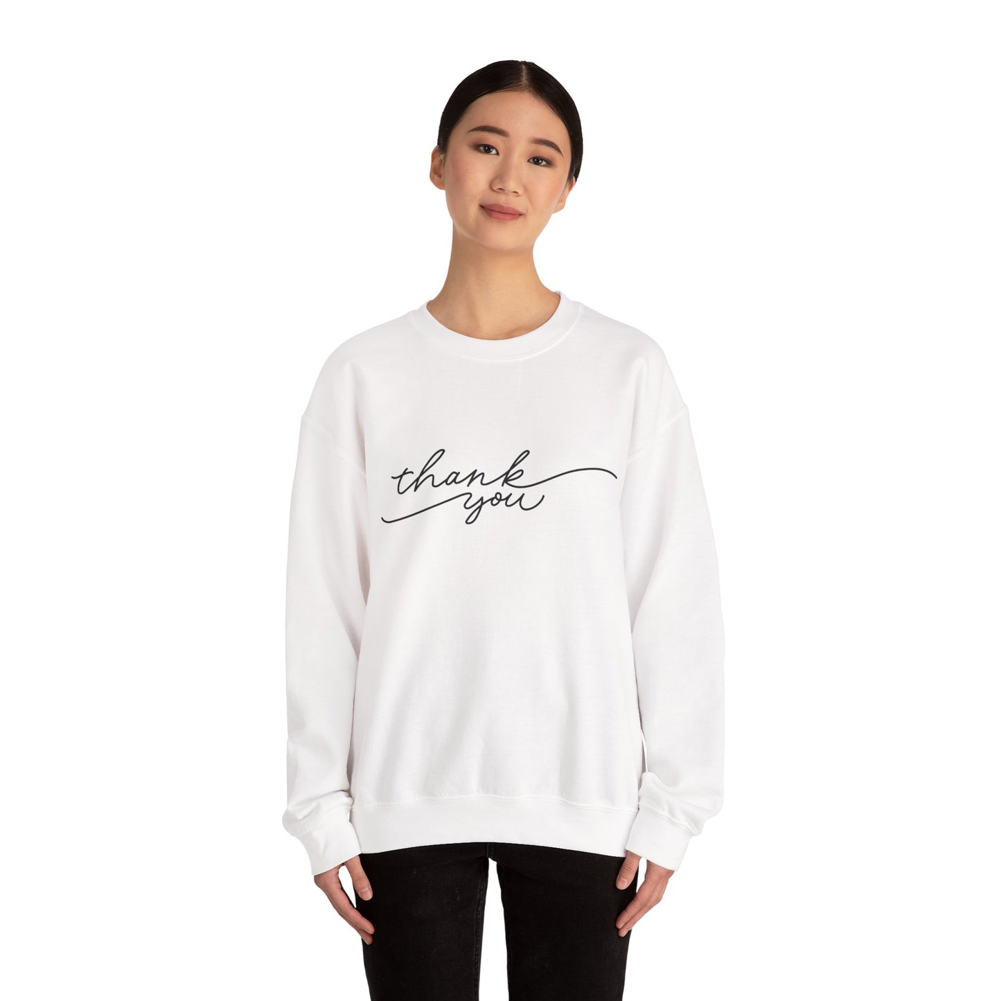 Thank You Unisex Heavy Blend Sweatshirt | Cozy Gift for Friends, Thoughtful Apparel for Any Occasion, Gratitude Sweater, Casual Style