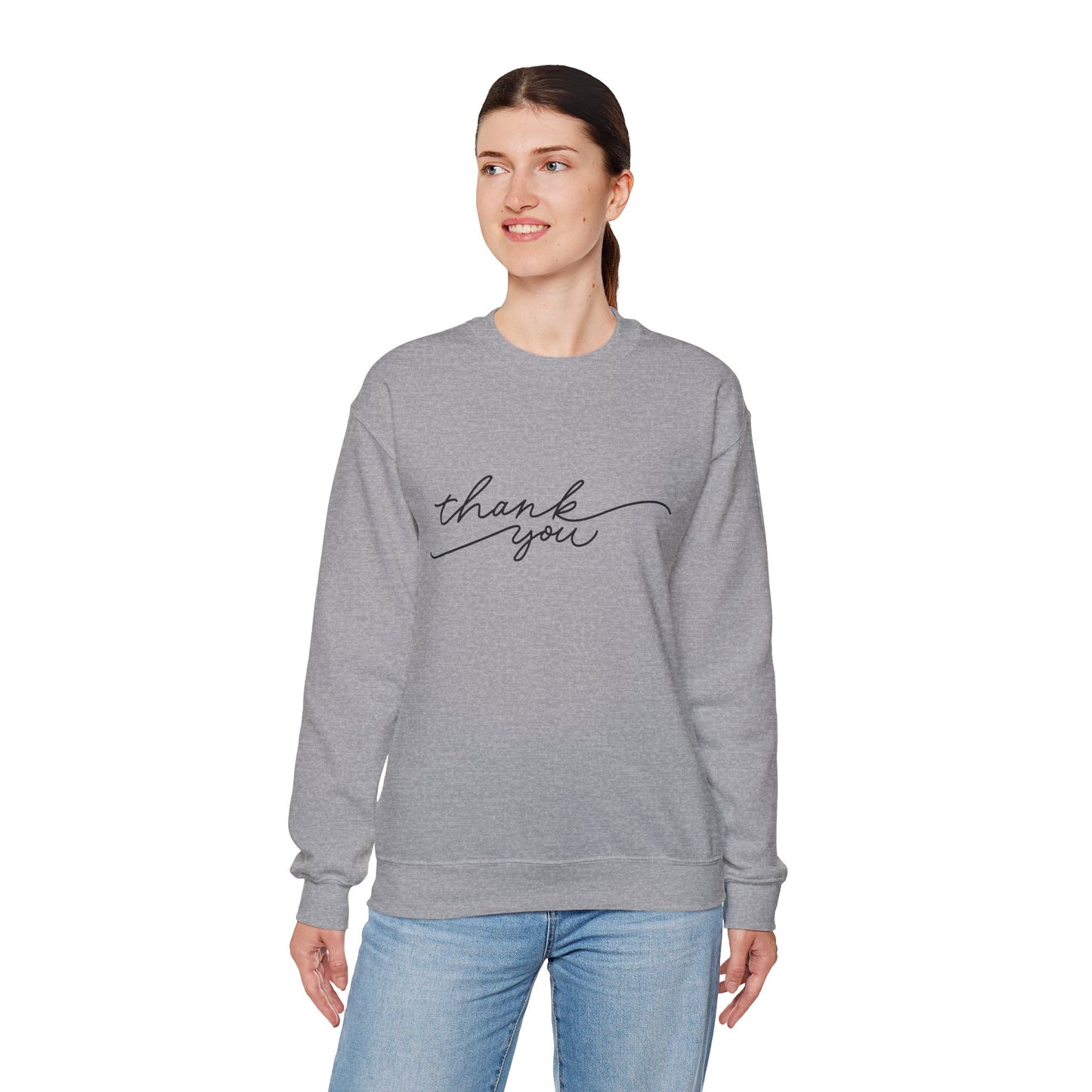 Thank You Unisex Heavy Blend Sweatshirt | Cozy Gift for Friends, Thoughtful Apparel for Any Occasion, Gratitude Sweater, Casual Style