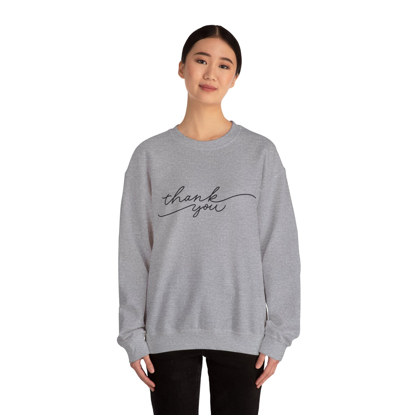 Thank You Unisex Heavy Blend Sweatshirt | Cozy Gift for Friends, Thoughtful Apparel for Any Occasion, Gratitude Sweater, Casual Style