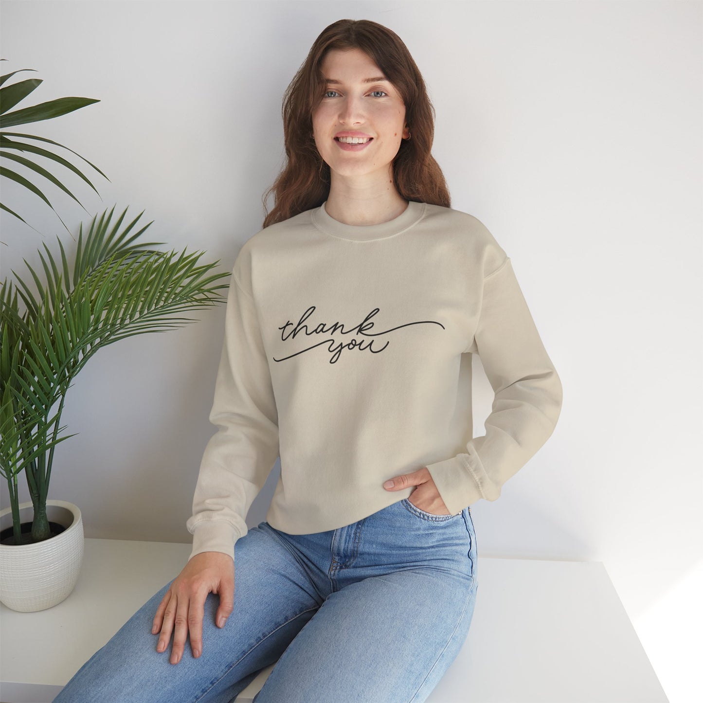 Thank You Unisex Heavy Blend Sweatshirt | Cozy Gift for Friends, Thoughtful Apparel for Any Occasion, Gratitude Sweater, Casual Style
