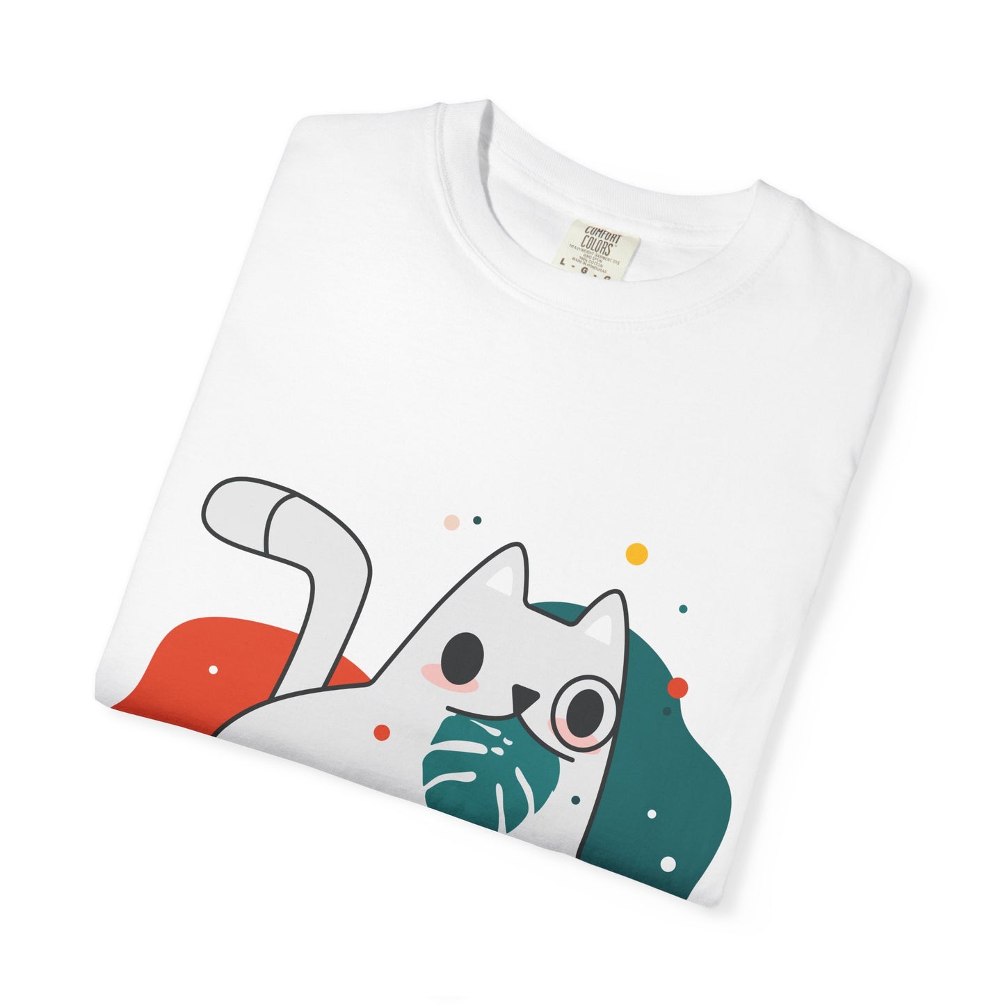 Cute Cat Graphic Tee, Unisex Garment-Dyed T-Shirt, Cat Lover Gift, Casual Wear, Fun Summer Tops, Gifts for Pet Owners