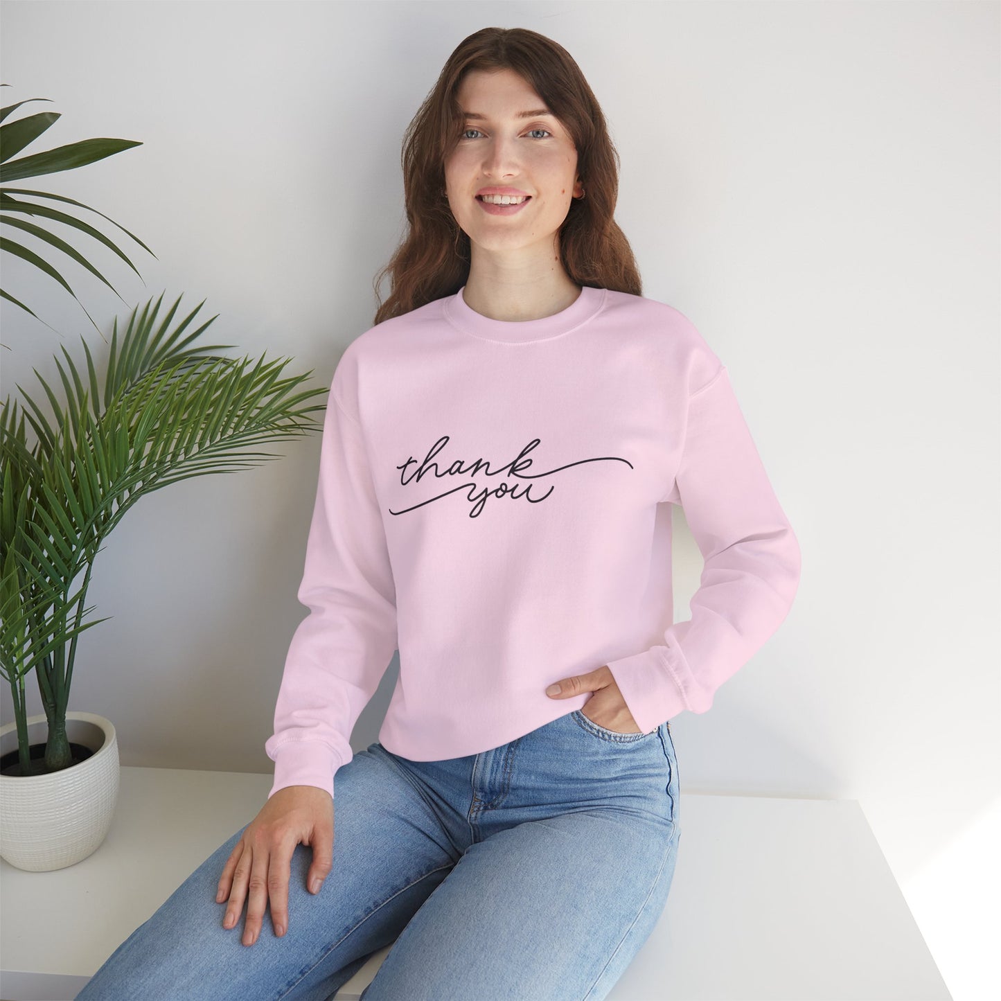 Thank You Unisex Heavy Blend Sweatshirt | Cozy Gift for Friends, Thoughtful Apparel for Any Occasion, Gratitude Sweater, Casual Style
