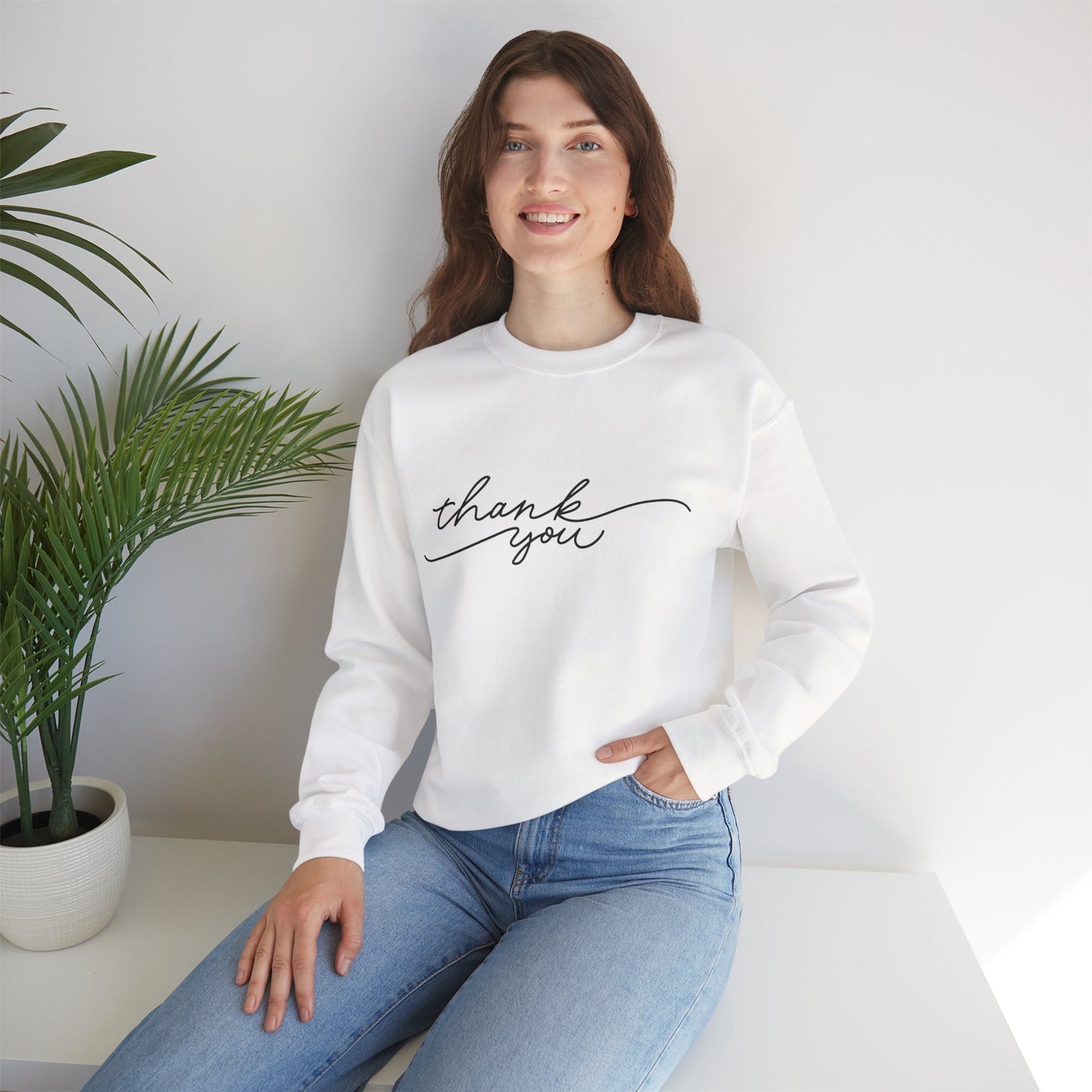 Thank You Unisex Heavy Blend Sweatshirt | Cozy Gift for Friends, Thoughtful Apparel for Any Occasion, Gratitude Sweater, Casual Style