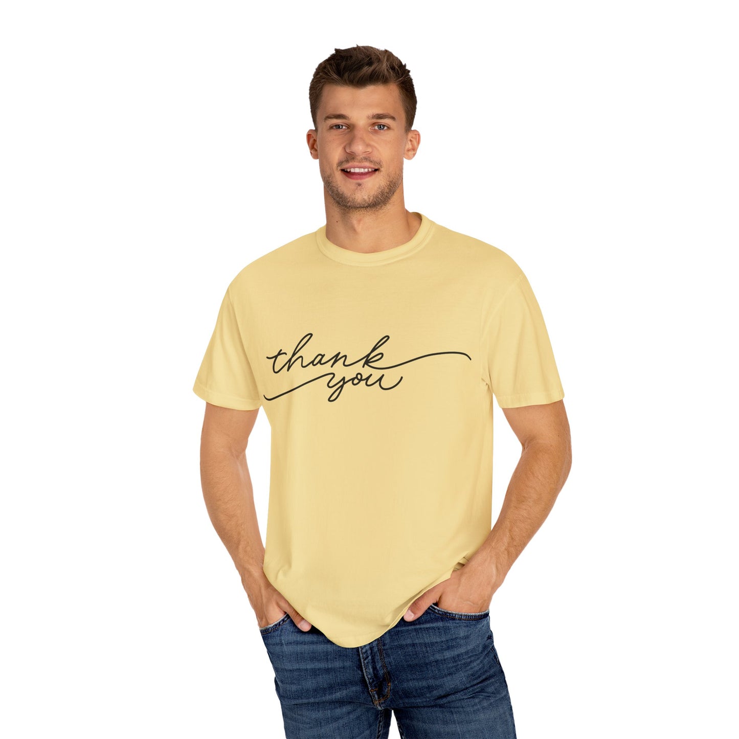 Thank You Unisex Garment-Dyed Tee, Casual Thank You Gift, Appreciation Shirt, Everyday Wear, Thank You Gift Idea