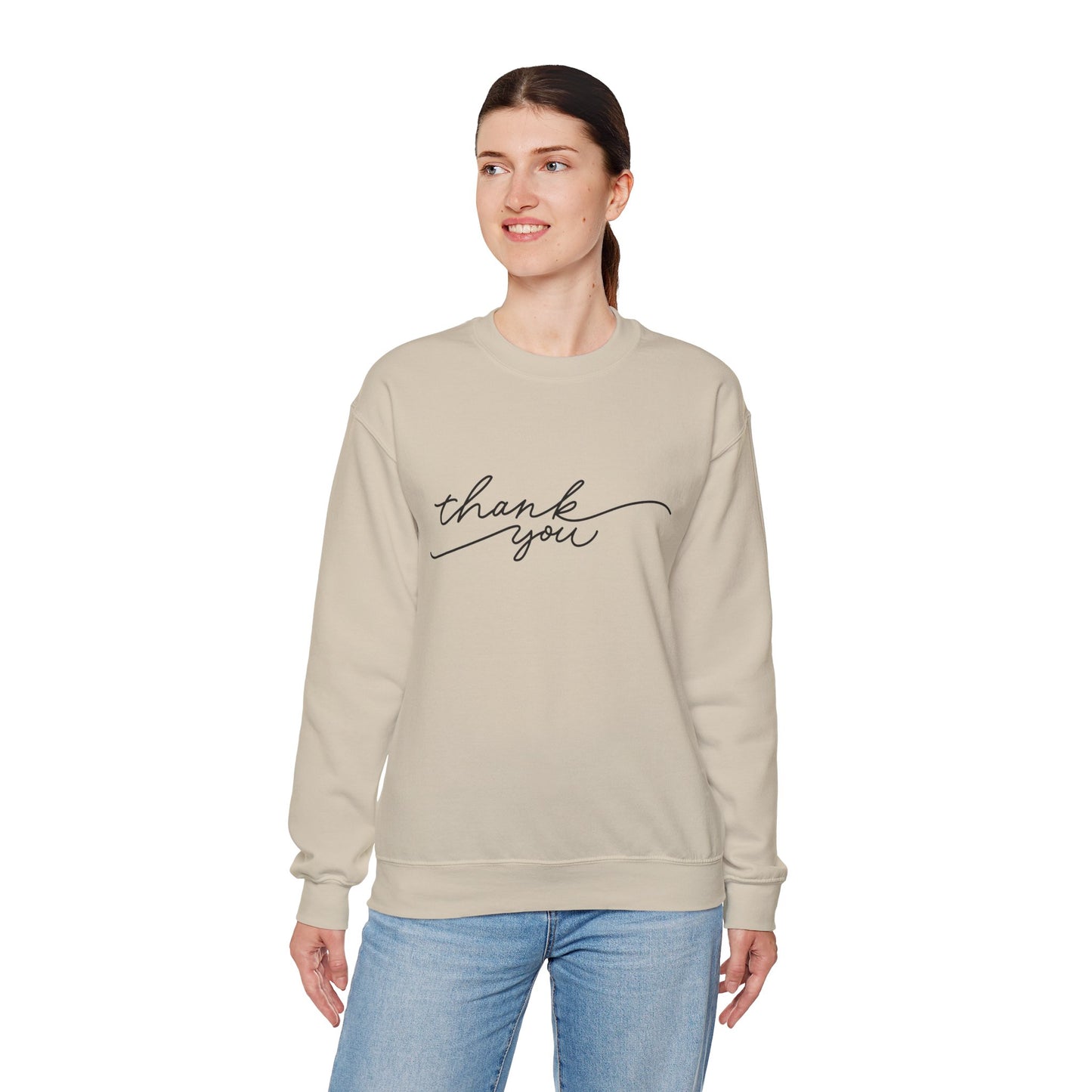Thank You Unisex Heavy Blend Sweatshirt | Cozy Gift for Friends, Thoughtful Apparel for Any Occasion, Gratitude Sweater, Casual Style