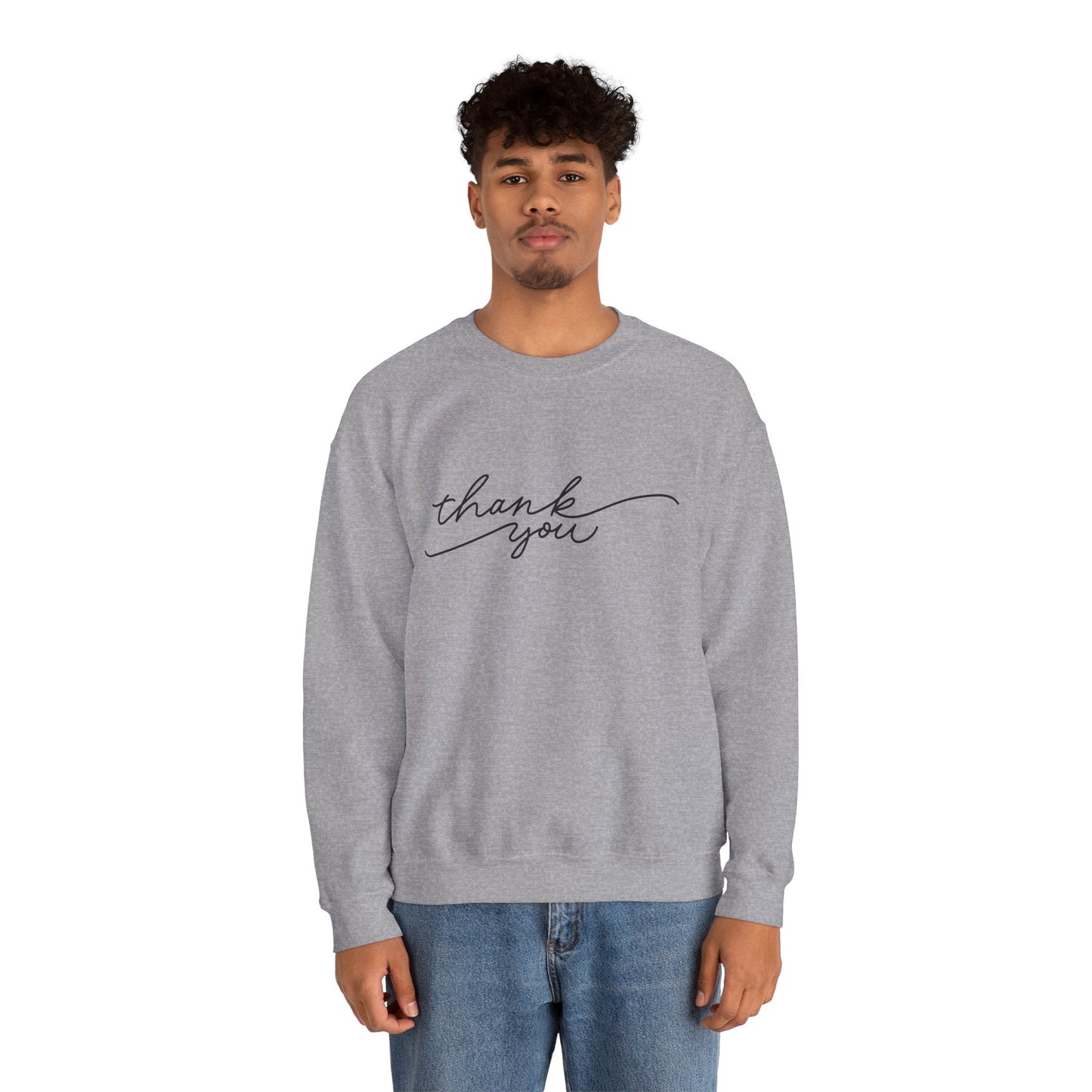 Thank You Unisex Heavy Blend Sweatshirt | Cozy Gift for Friends, Thoughtful Apparel for Any Occasion, Gratitude Sweater, Casual Style