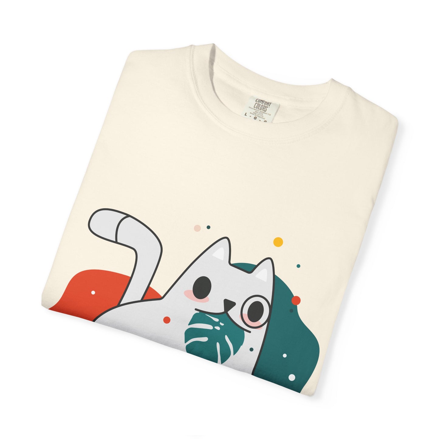 Cute Cat Graphic Tee, Unisex Garment-Dyed T-Shirt, Cat Lover Gift, Casual Wear, Fun Summer Tops, Gifts for Pet Owners