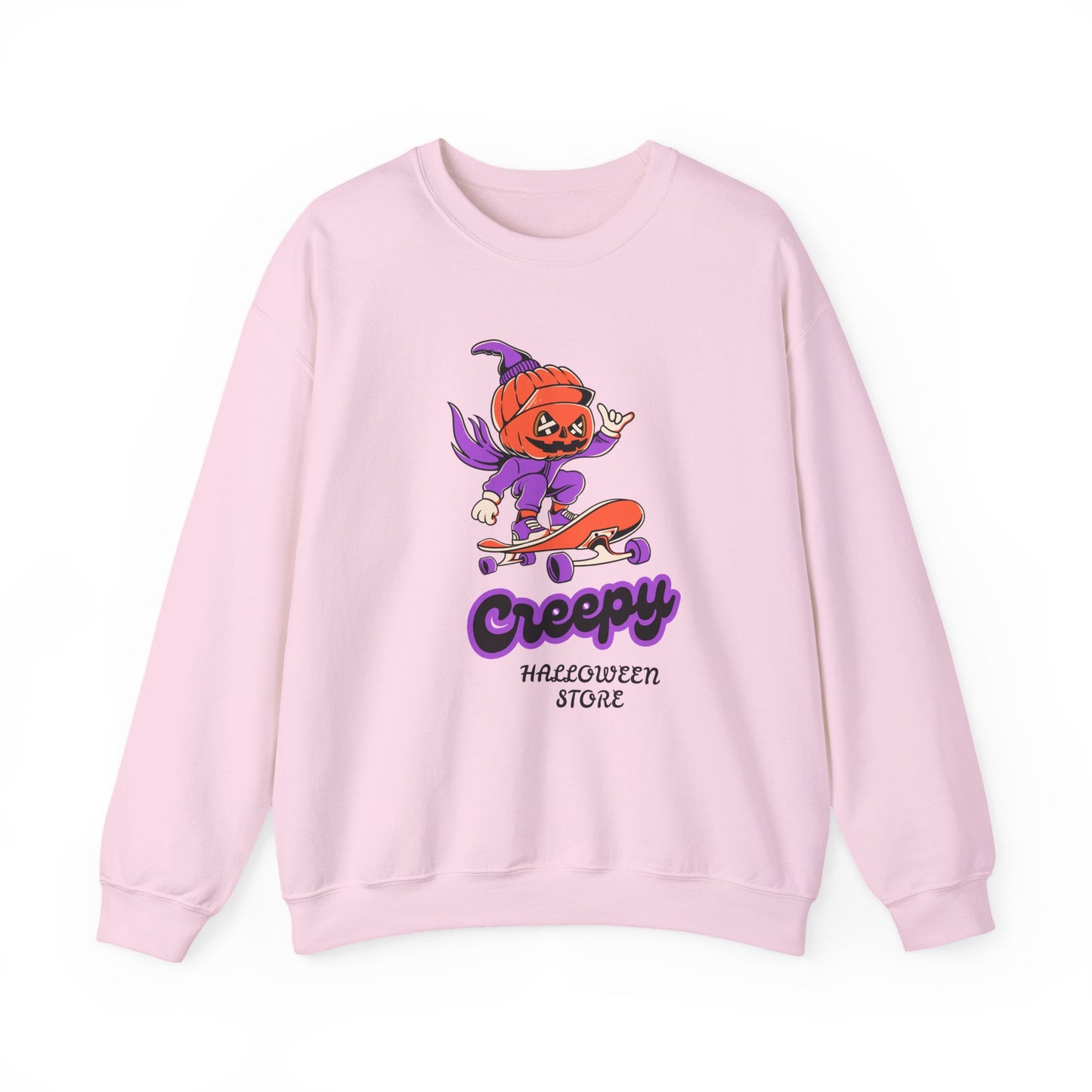 Creepy Halloween Skateboarding Sweatshirt, Unisex Crewneck, Fall Fashion, Halloween Costume, Cozy Lounge Wear, Spooky Gift