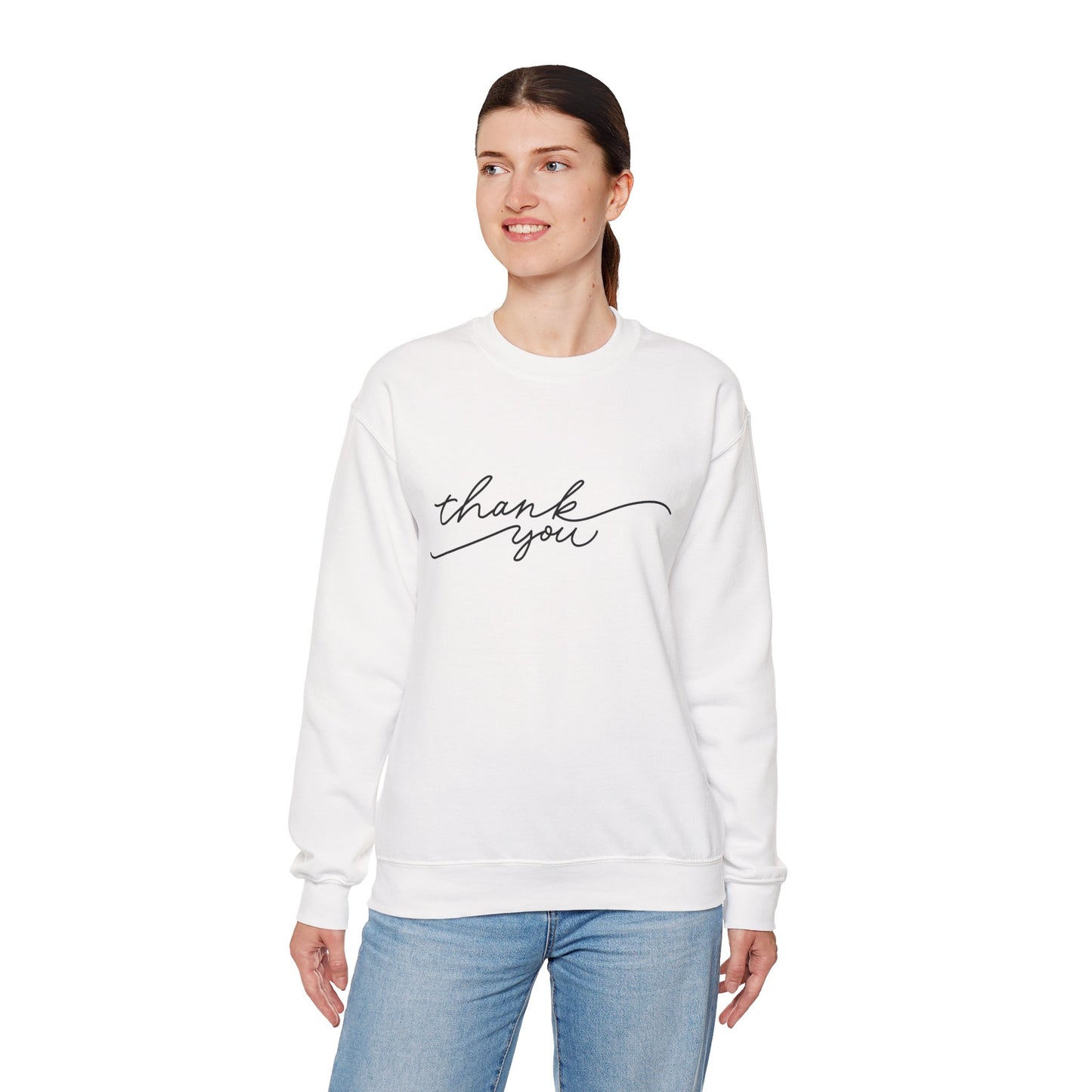 Thank You Unisex Heavy Blend Sweatshirt | Cozy Gift for Friends, Thoughtful Apparel for Any Occasion, Gratitude Sweater, Casual Style