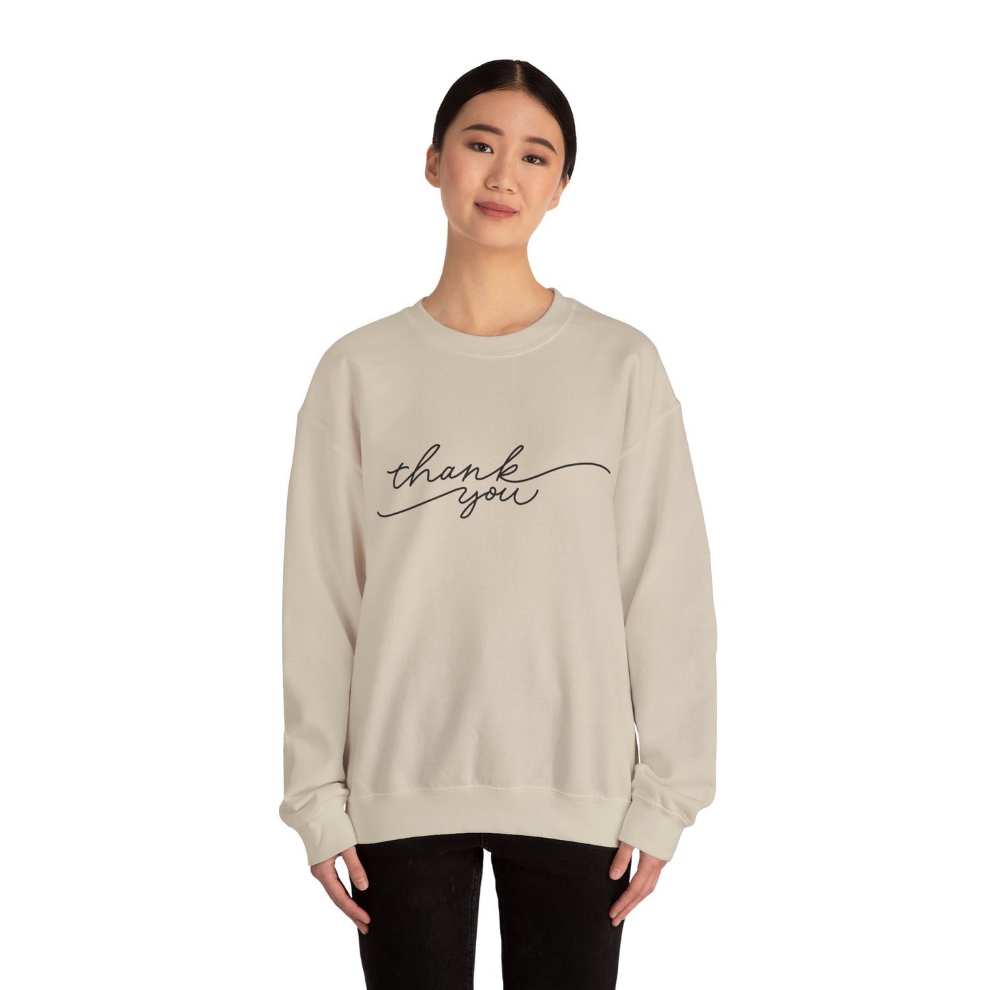 Thank You Unisex Heavy Blend Sweatshirt | Cozy Gift for Friends, Thoughtful Apparel for Any Occasion, Gratitude Sweater, Casual Style