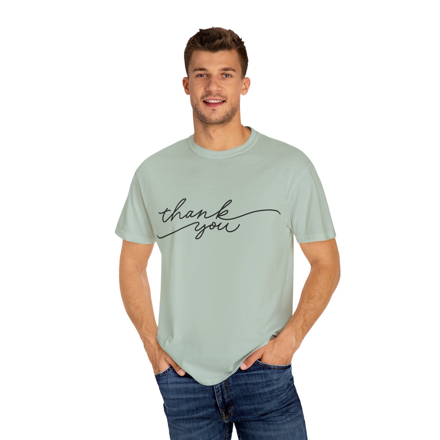 Thank You Unisex Garment-Dyed Tee, Casual Thank You Gift, Appreciation Shirt, Everyday Wear, Thank You Gift Idea
