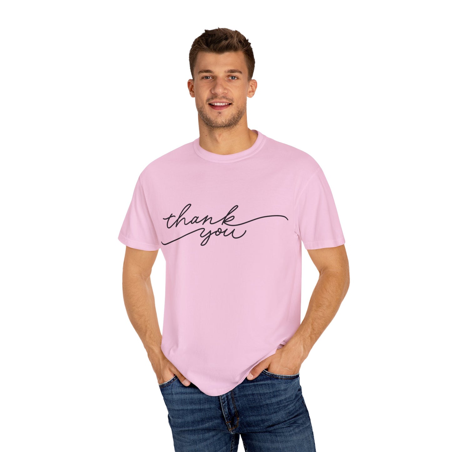 Thank You Unisex Garment-Dyed Tee, Casual Thank You Gift, Appreciation Shirt, Everyday Wear, Thank You Gift Idea