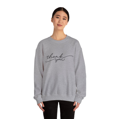 Thank You Unisex Heavy Blend Sweatshirt | Cozy Gift for Friends, Thoughtful Apparel for Any Occasion, Gratitude Sweater, Casual Style