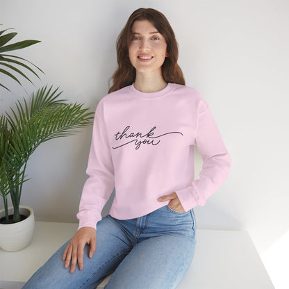 Thank You Unisex Heavy Blend Sweatshirt | Cozy Gift for Friends, Thoughtful Apparel for Any Occasion, Gratitude Sweater, Casual Style