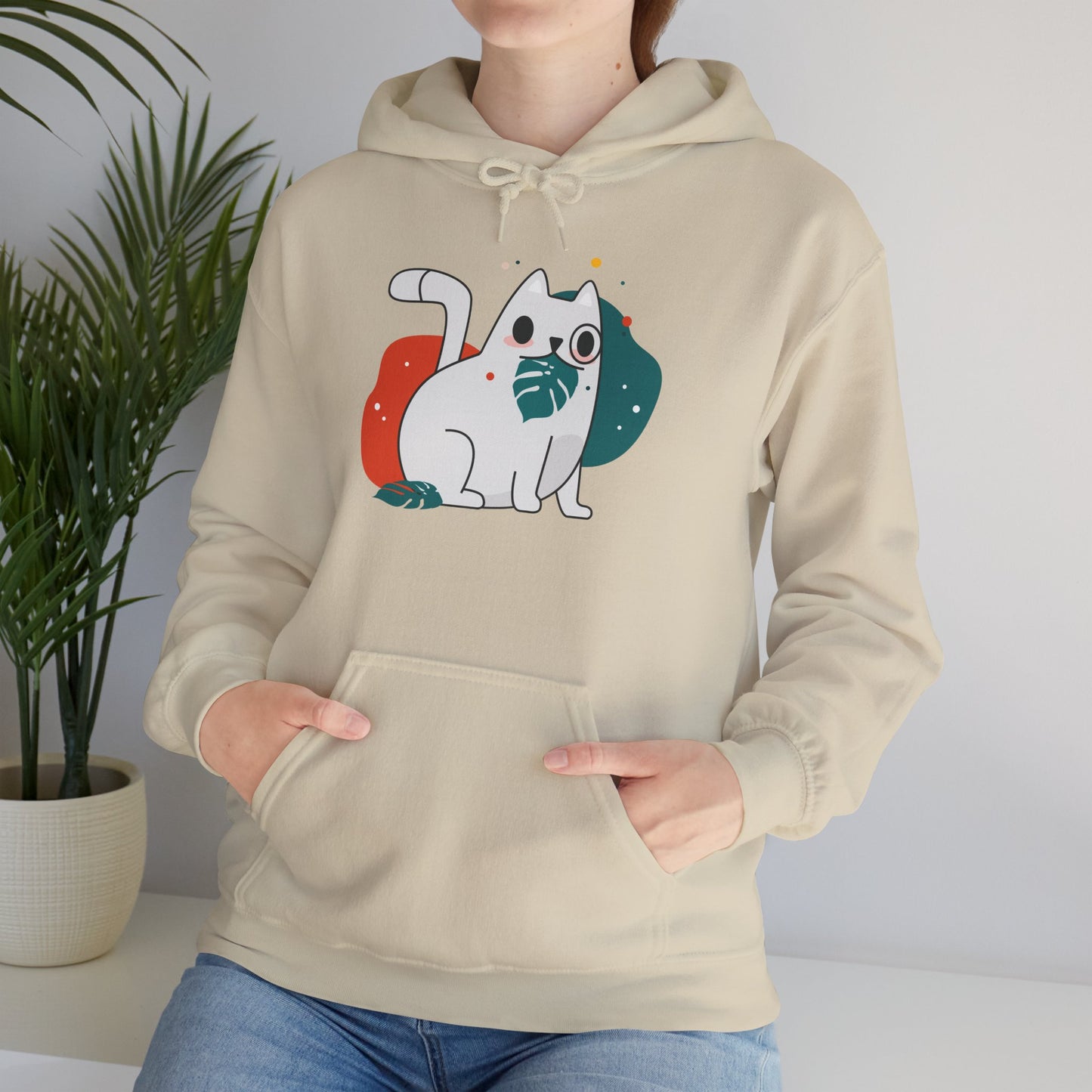 Cute Cat Design Unisex Hoodie - Cozy Gift, Pet Lover Apparel, Funny Cat Sweatshirt, Funny Cat Lover Gift, Everyday Comfort Wear