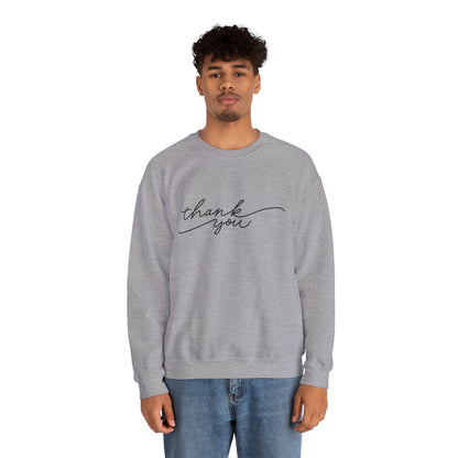 Thank You Unisex Heavy Blend Sweatshirt | Cozy Gift for Friends, Thoughtful Apparel for Any Occasion, Gratitude Sweater, Casual Style